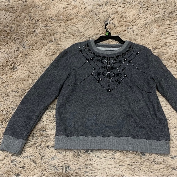 Abercrombie & Fitch Gray Embroidered Sweatshirt - Picture 9 of 10